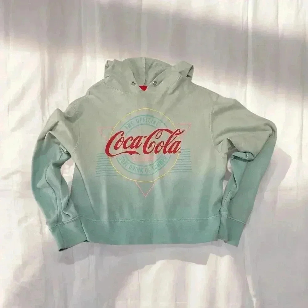 Coca Cola Crop Ombré Hoodie Size Small